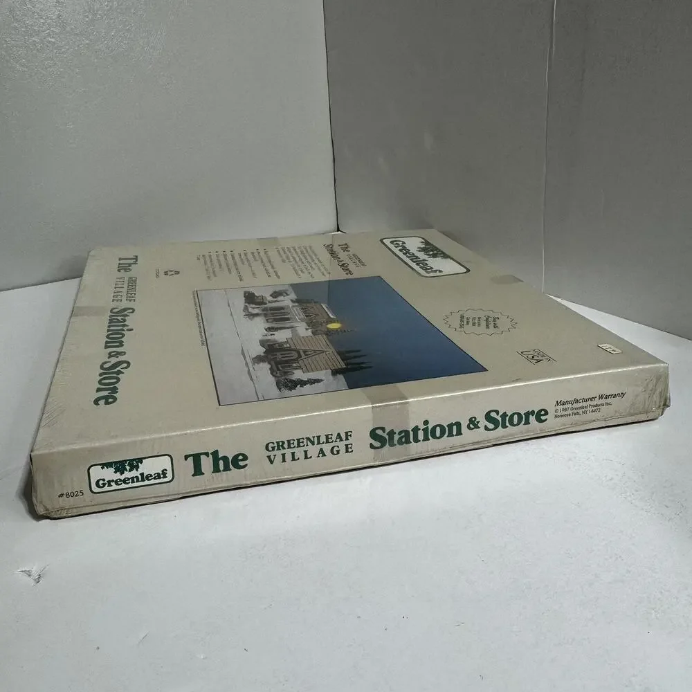 Greenleaf Village Station Store #8025 Vtg 1987 Sealed Model Kit Made in USA Wood
